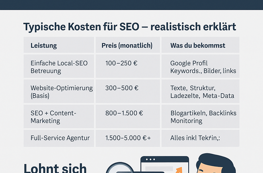 Was kostet SEO wirklich – und lohnt sich das für lokale Anbieter?